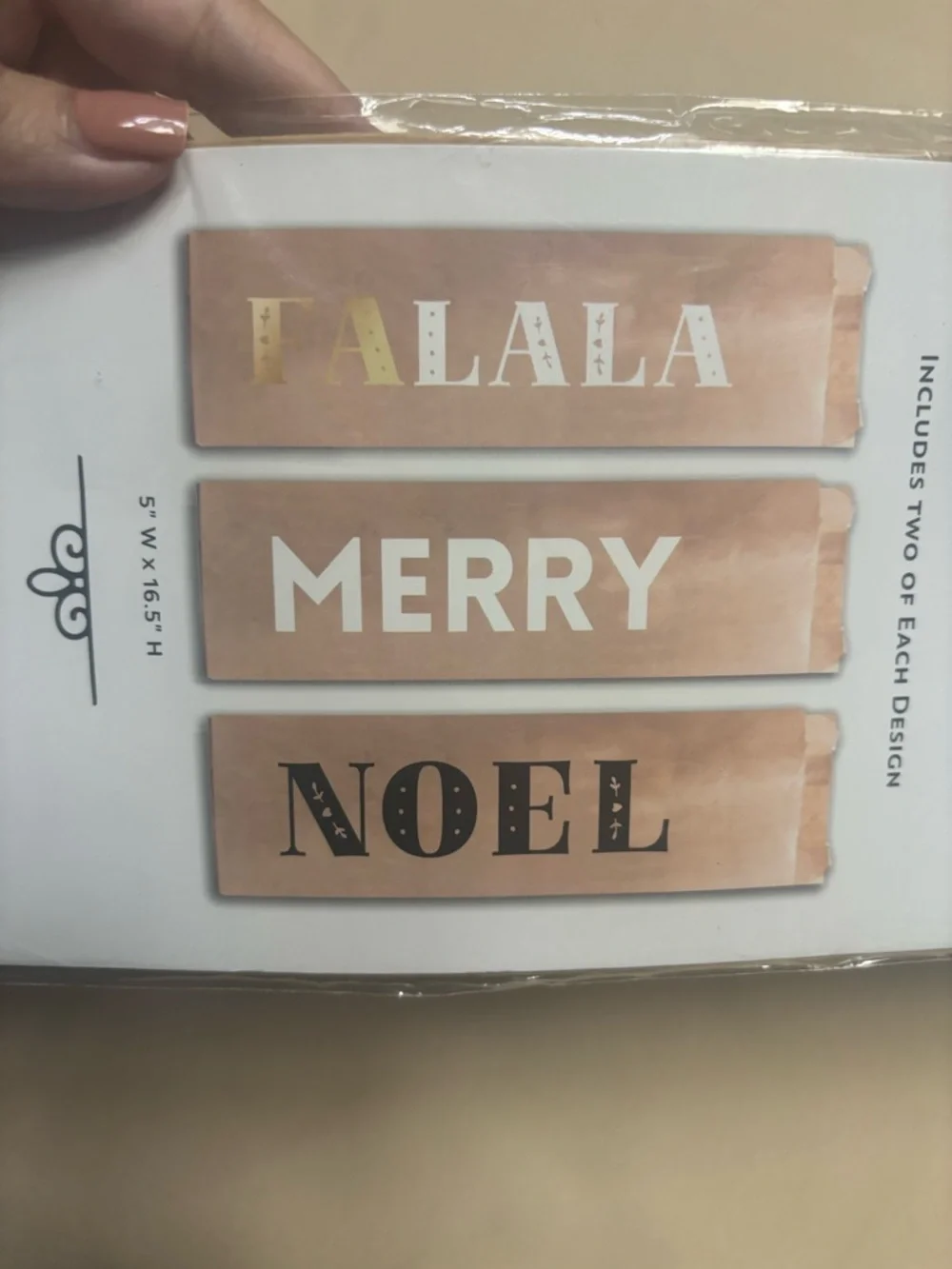 NEW Paper Wine Bags Holiday Party Assorted 6 Pack FALALA, MERRY, NOEL 5 x 16.5”